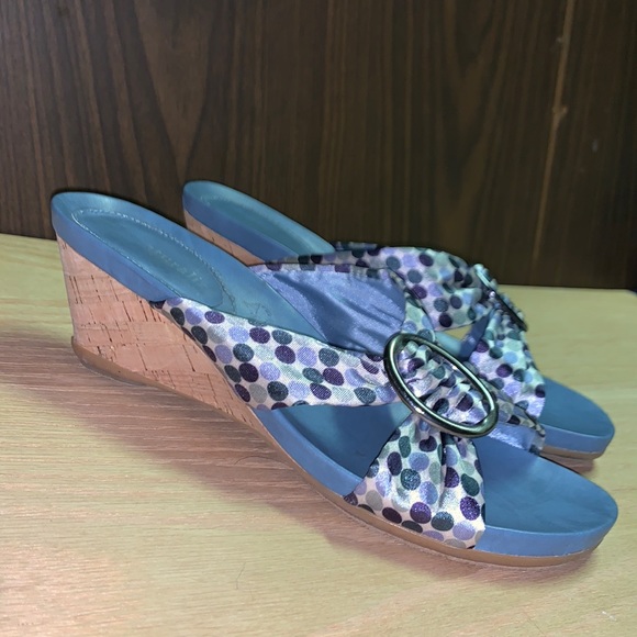 Naturalizer Blue Polka Dot Sandals - Picture 2 of 6
